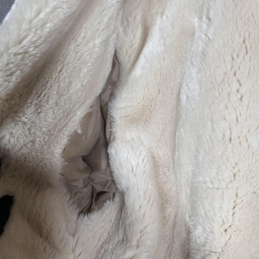 Boundary Waters Coat Womens Large Tan Suede Leather Faux Shearling Shawl Collar - Picture 15 of 16